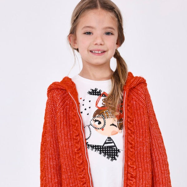 Mayoral Girls Tricot Cardigan With Hood