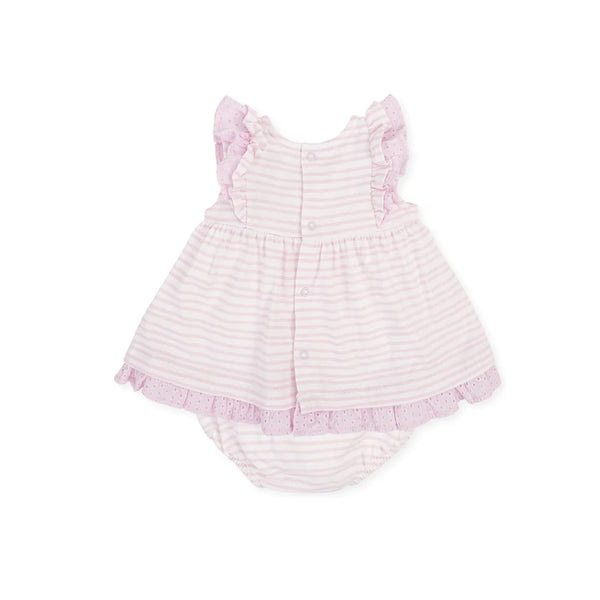 Tutto Piccolo Striped Pink Dress And Pants