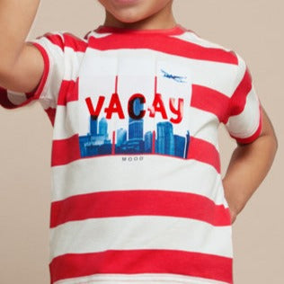 Mayoral Boys Striped T-Shirt Set With Denim Shorts