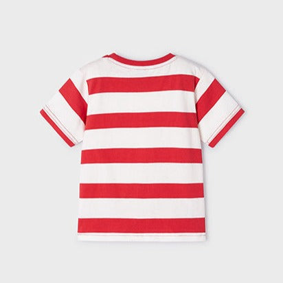 Mayoral Boys Striped T-Shirt Set With Denim Shorts