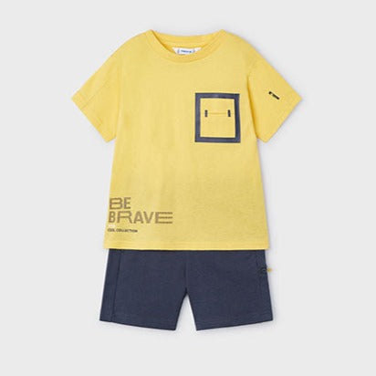 Mayoral Boys Short Set Yellow/Grey