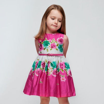 Mayoral Floral Dress With Belt And Bolero