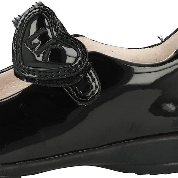 Lelli Kelly Colourissima Heart Black Patent School Shoe