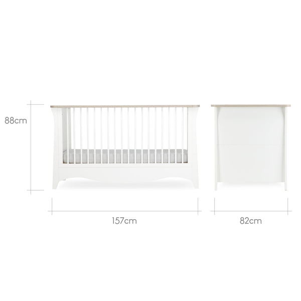 Clara 2 Piece Nursery Furniture Set - White & Ash