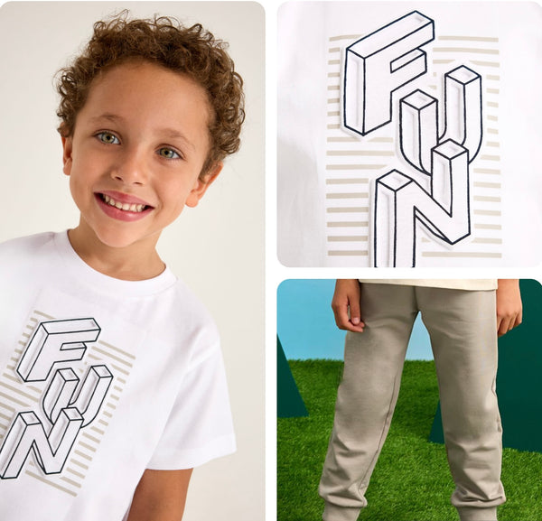 Mayoral 3027/742 Embossed Tshirt With Jogging Bottoms