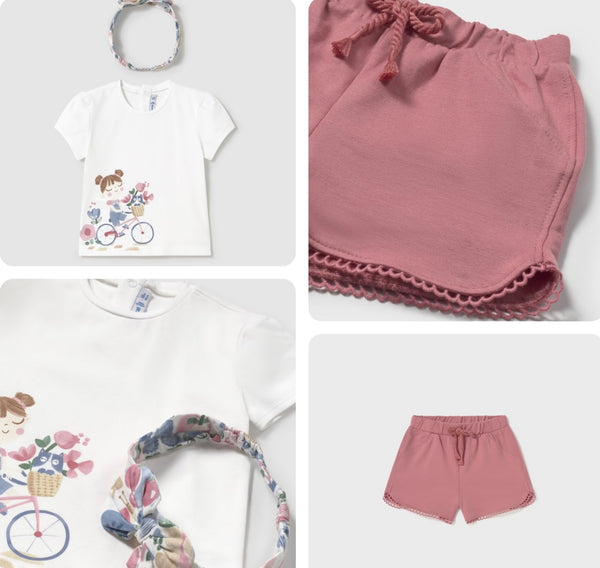 Mayoral 1044/603 Tshirt, Shorts & Headband Set