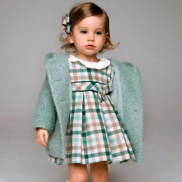 Mayoral Baby Checked Ruffle Neck Dress 2903