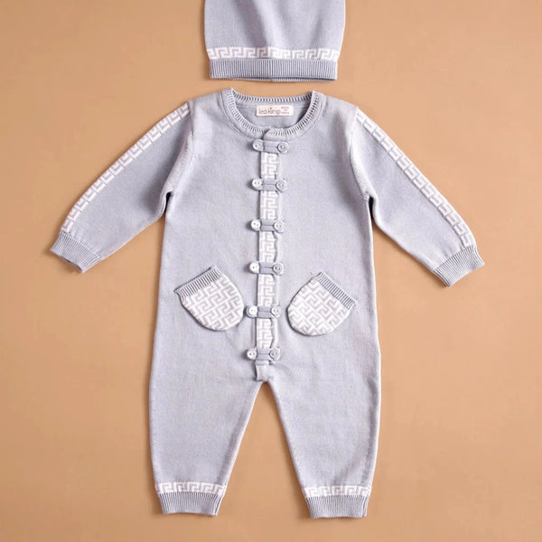 Leoking 2Pc Grey Knitted Set