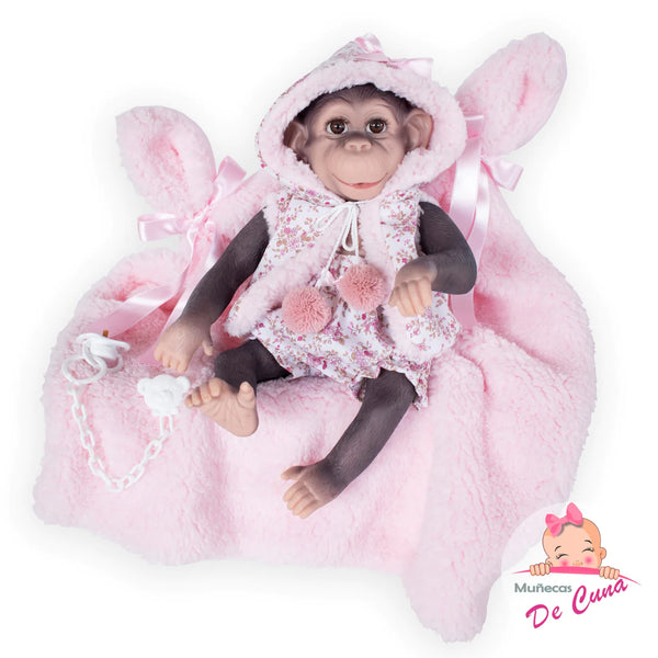 Kuka Reborn Monkey in Pink Outfit