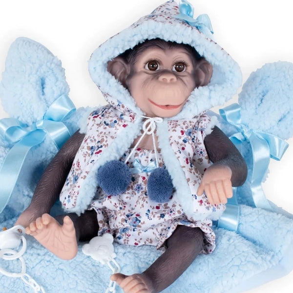 Kuko Reborn Monkey in Blue Outfit