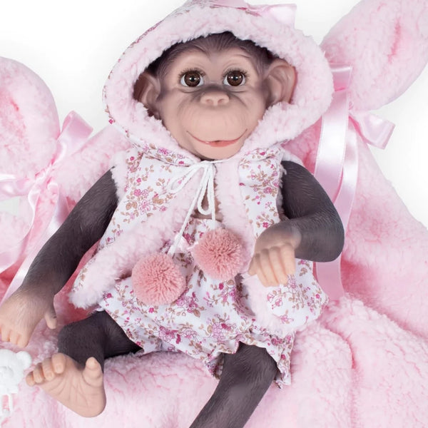 Kuka Reborn Monkey in Pink Outfit