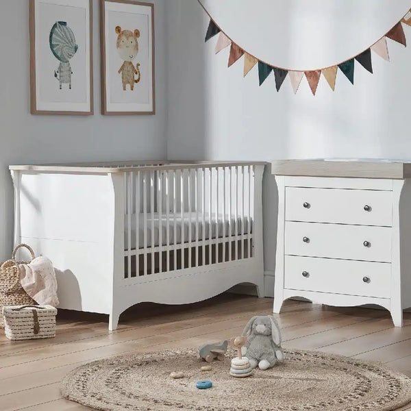 Clara 2 Piece Nursery Furniture Set - White & Ash