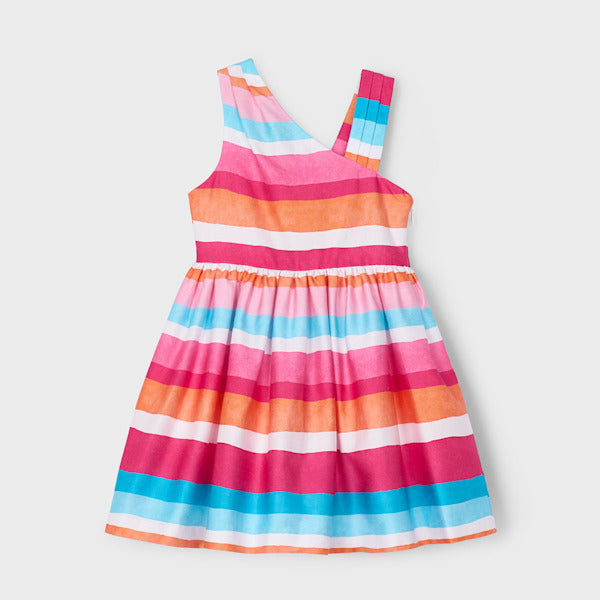 Mayoral 3920 Girl Asymmetric striped Dress