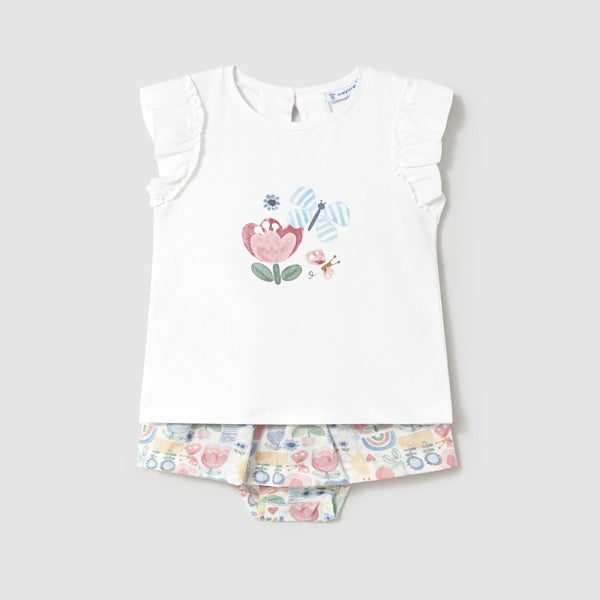 Mayoral 1984 Baby Butterfly Skirt And Tshirt