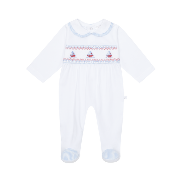 Deolinda Smocked Boys Boat Babygrow DBV25106