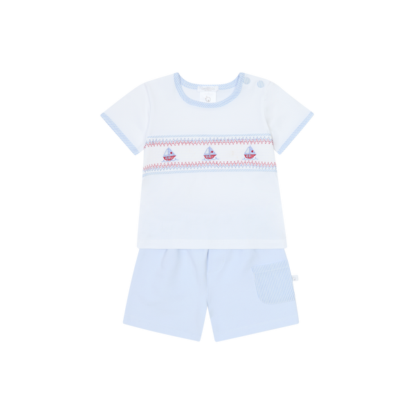 Deolinda Boys Smocked Boat Tshirt And Shorts DBV25804