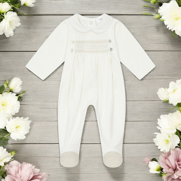 Deolinda Capuccino Smocked Babygrow DBV25121