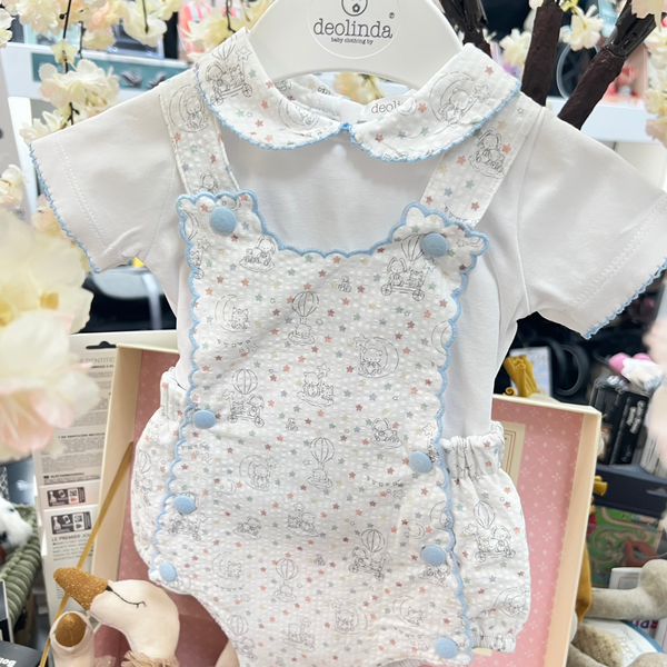 Deolinda DBV251901 Blue And White Romper With Tshirt