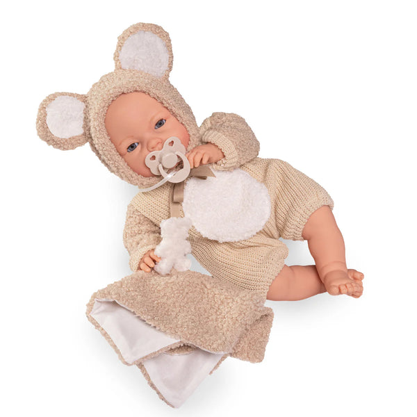 Roma Teddy Doll - Cries with Dummy 37cm
