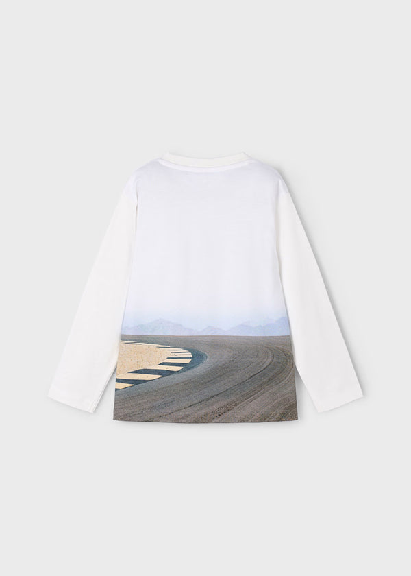 Mayoral Boys Scene Print T-Shirt With Motorbikes On 4094
