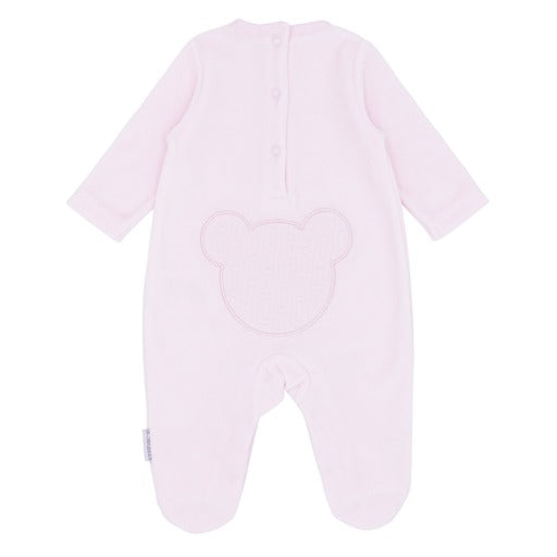 BluesBaby Velour All In One With Bear Silhouette To Front And Rear