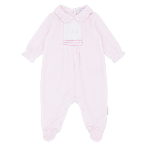 BluesBaby Pink Velour Love Heart All In One