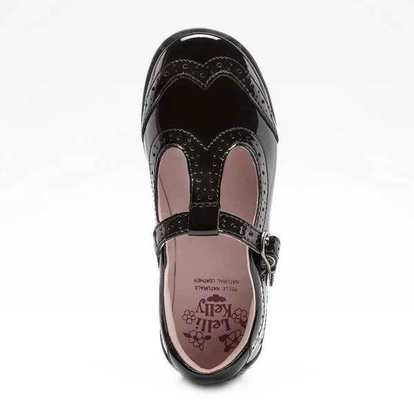 Lelli Kelly Jennette T-Bar Black Patent School Shoes