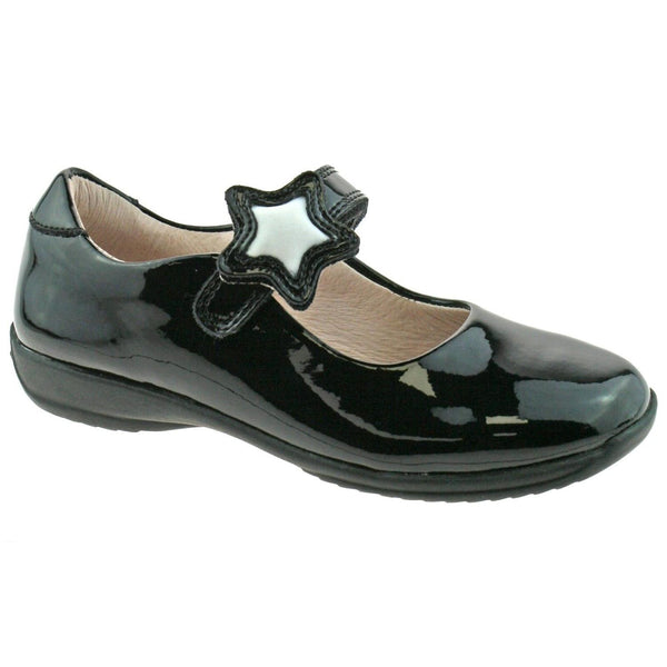 Lelli Kelly Colourissima Star Black Patent School Shoes