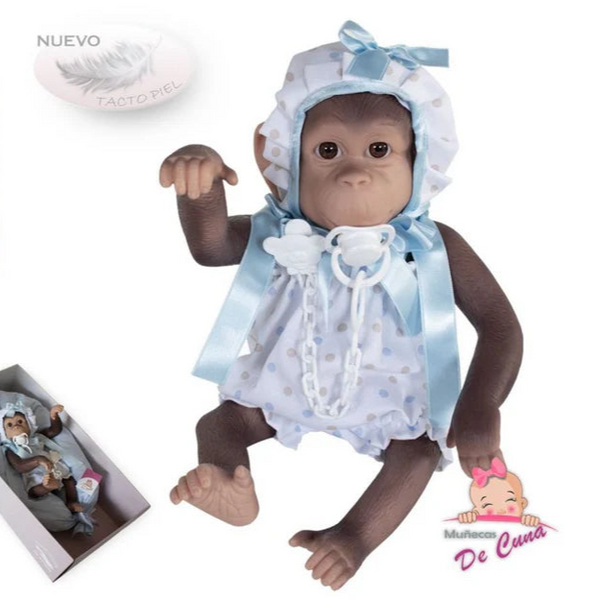 Gordo SILICON Monkey Pale Blue Romper