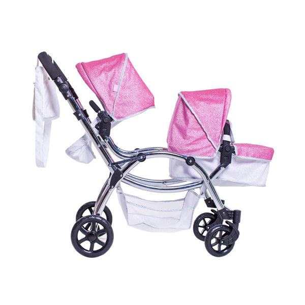 Roma Stephanie Twin Dolls Pram - Sparkle