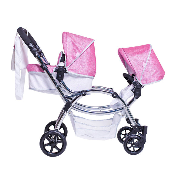 Roma Stephanie Twin Dolls Pram - Sparkle