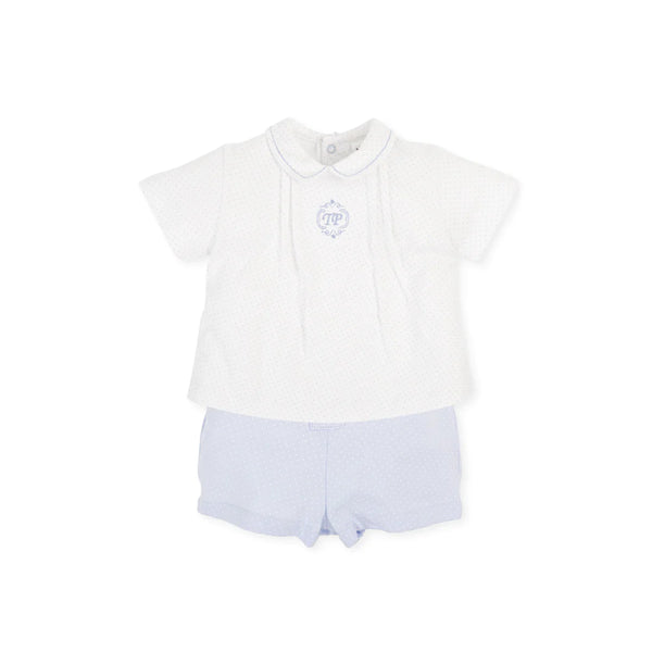 Tutto Piccolo 2Pc Sky Blue Speckled Cotton Set