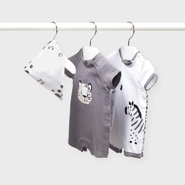 Boys Twin Set Romper with Dribble Bib