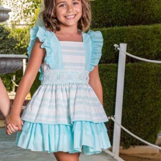 Babine Girls Mint Dress And Hair Clip