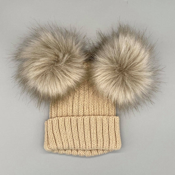 Kinder Double Pompom Hats