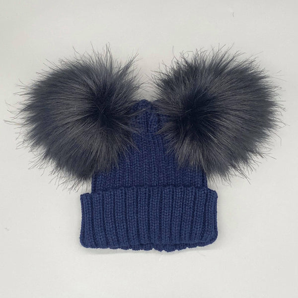 Kinder Double Pompom Hats