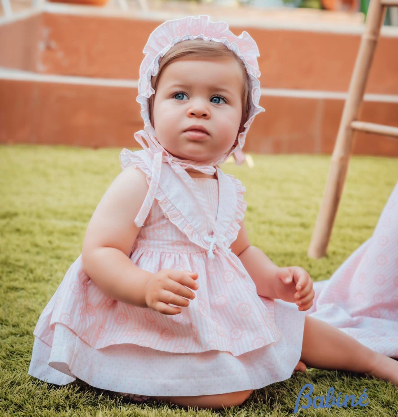 Baby girl dress and clearance bonnet