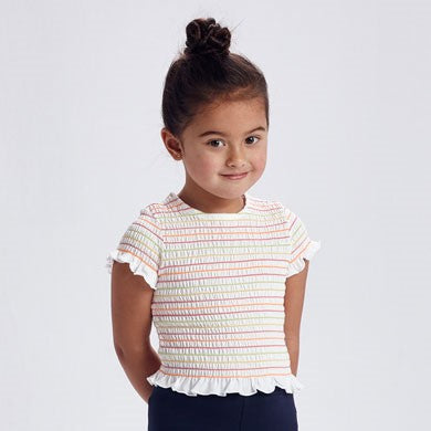 Ruched T-Shirt And Short Set For Girls