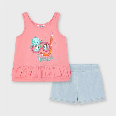 Shorts Set With Ruffle Top For Girl