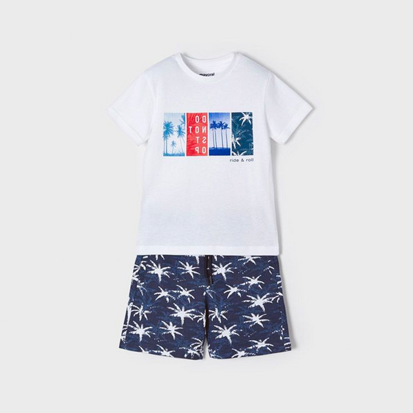 Mayoral Knit Patterned Boys Shorts Set