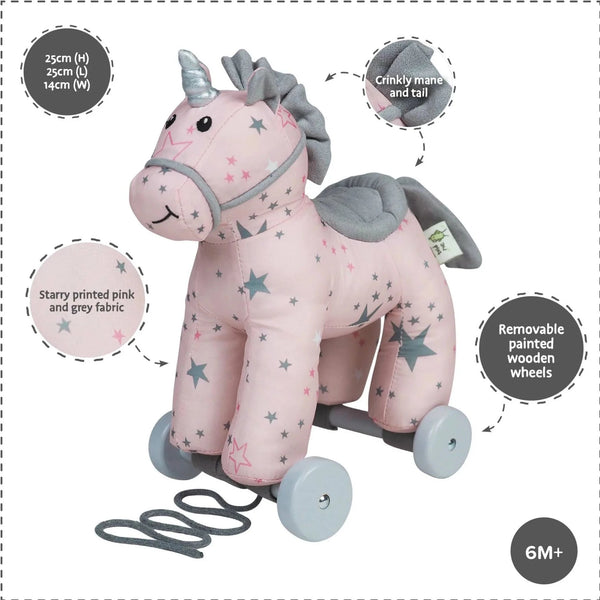 Celeste Unicorn Pull Along Toy