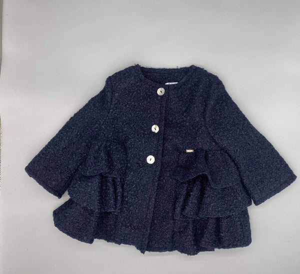 Babine Navy Ruffle Coat