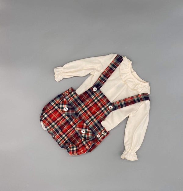 Babine Boys Tartan Dunagree Set With Shirt