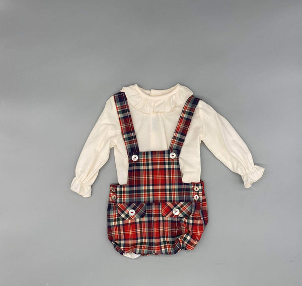 Babine Boys Tartan Dunagree Set With Shirt