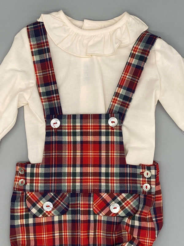 Babine Boys Tartan Dunagree Set With Shirt