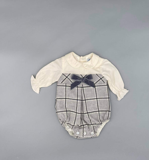 Babine Grey Checked Romper