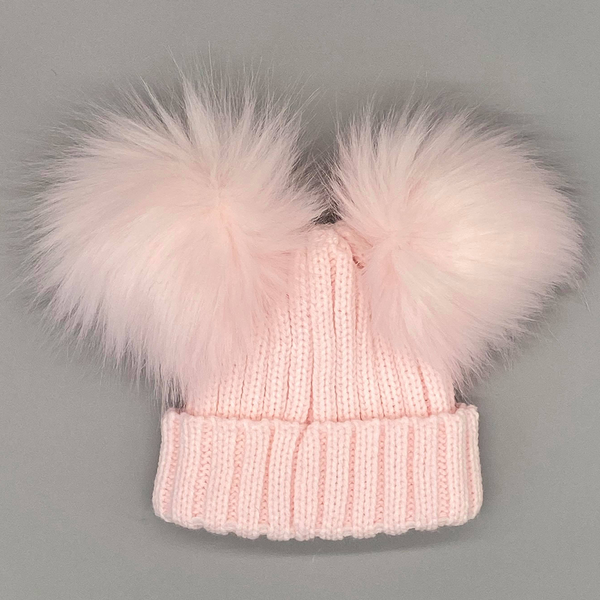 Kinder Double Pompom Hats