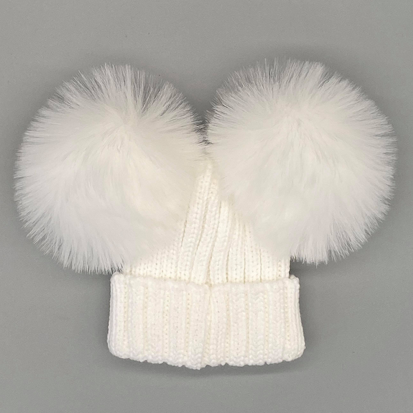 Kinder Double Pompom Hats