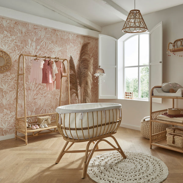 Aria Rattan Crib - Natural
