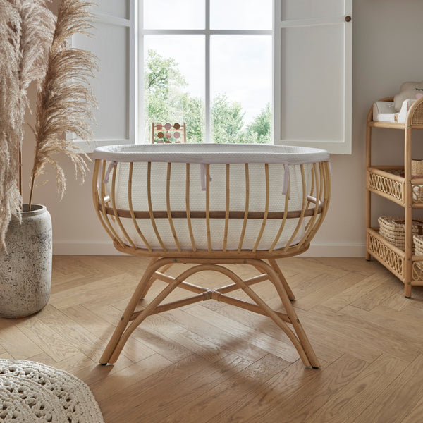 Aria Rattan Crib - Natural